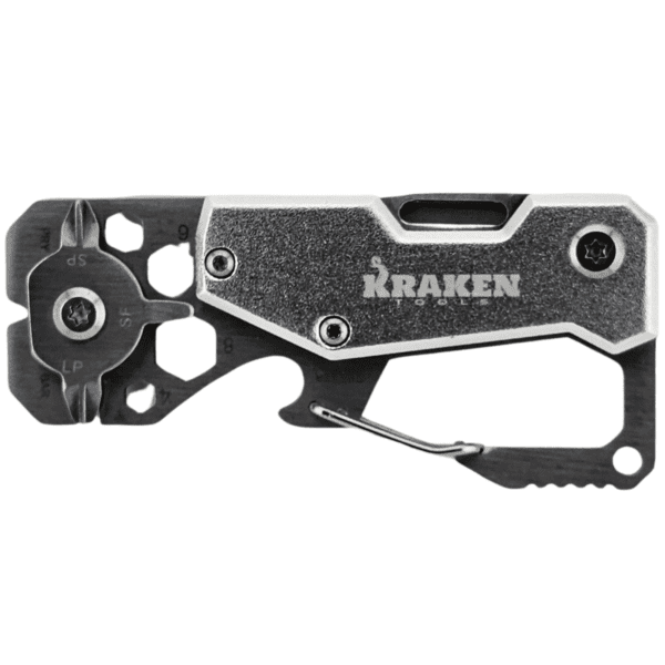 Kraken Tools 10-in-1 Stainless Steel EDC Multi-Tool with Carabiner - Image 3