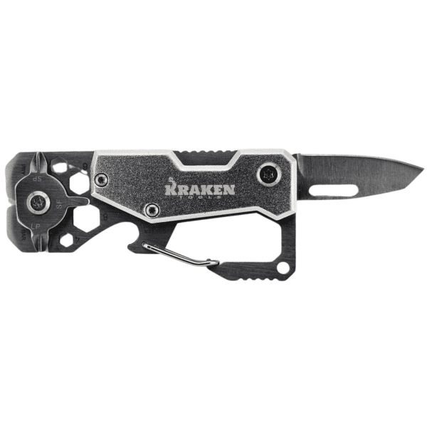 Kraken Tools 10-in-1 Stainless Steel EDC Multi-Tool with Carabiner - Image 4