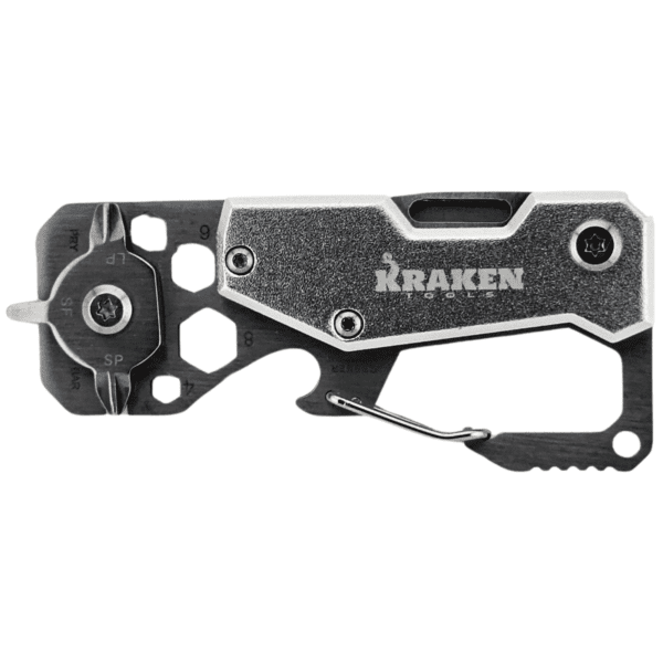 Kraken Tools 10-in-1 Stainless Steel EDC Multi-Tool with Carabiner - Image 7